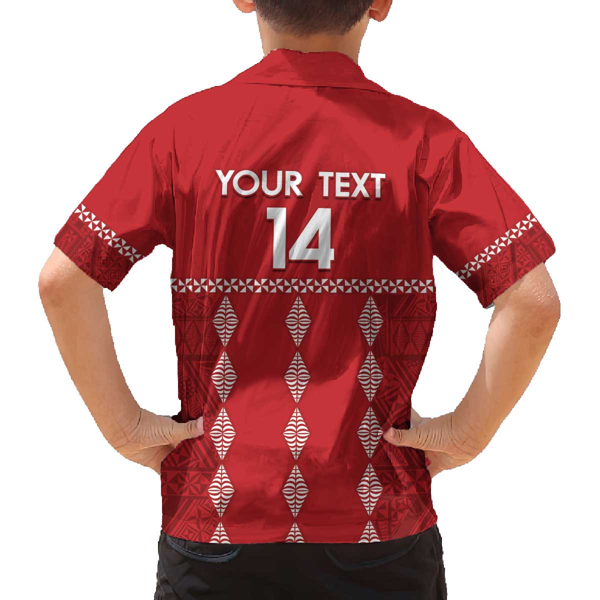 Custom Tonga Rugby 2024 Family Matching Off Shoulder Short Dress and Hawaiian Shirt Go Champions Ikale Tahi Ngatu Pattern LT14 - Polynesian Pride
