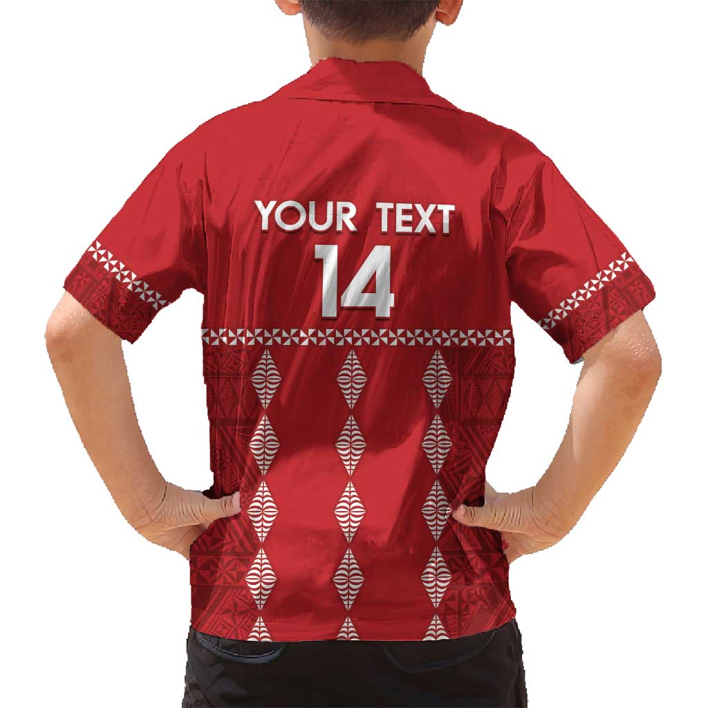 Custom Tonga Rugby 2024 Family Matching Summer Maxi Dress and Hawaiian Shirt Go Champions Ikale Tahi Ngatu Pattern LT14 - Polynesian Pride