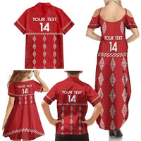 Custom Tonga Rugby 2024 Family Matching Summer Maxi Dress and Hawaiian Shirt Go Champions Ikale Tahi Ngatu Pattern LT14 - Polynesian Pride