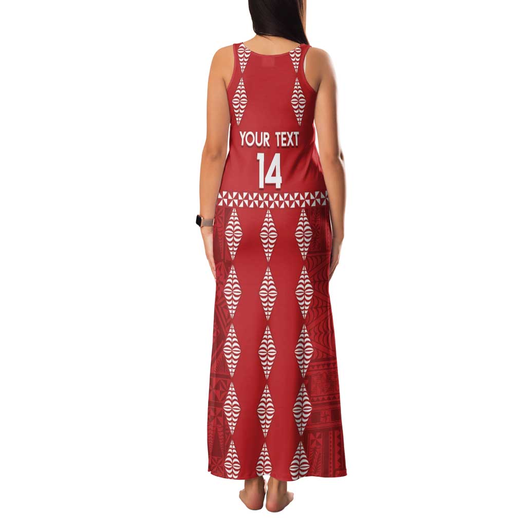 Custom Tonga Rugby 2024 Family Matching Tank Maxi Dress and Hawaiian Shirt Go Champions Ikale Tahi Ngatu Pattern LT14 - Polynesian Pride
