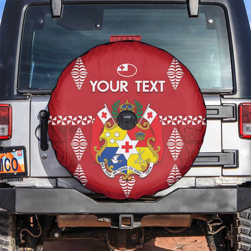 Custom Tonga Rugby 2024 Spare Tire Cover Go Champions Ikale Tahi Ngatu Pattern LT14 Red - Polynesian Pride