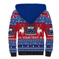 Personalised Samoa Christmas Sherpa Hoodie Samoan Coat Of Arms Manuia Le Kirisimas LT14 - Polynesian Pride