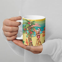 Hawaii Christmas Mele Kalikimaka Ceramic Mug Santa Decorating Xmas Palm Tree Tropical Vibes LT14 - Polynesian Pride