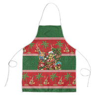 Hawaii Christmas Mele Kalikimaka Apron Aloha Turtle Santa With Ukulele LT14 Red - Polynesian Pride