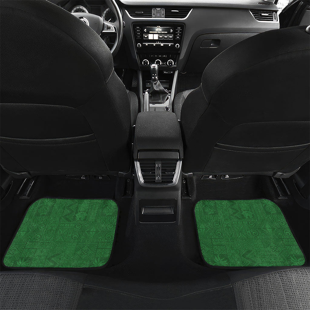 Hawaii Christmas Mele Kalikimaka Car Mats Aloha Turtle Santa With Ukulele LT14 Set 2pcs - Back Red - Polynesian Pride