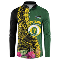 Personalised Western Province Day Button Sweatshirt Wes Provins Nguzunguzu Symbol LT14 Green - Polynesian Pride