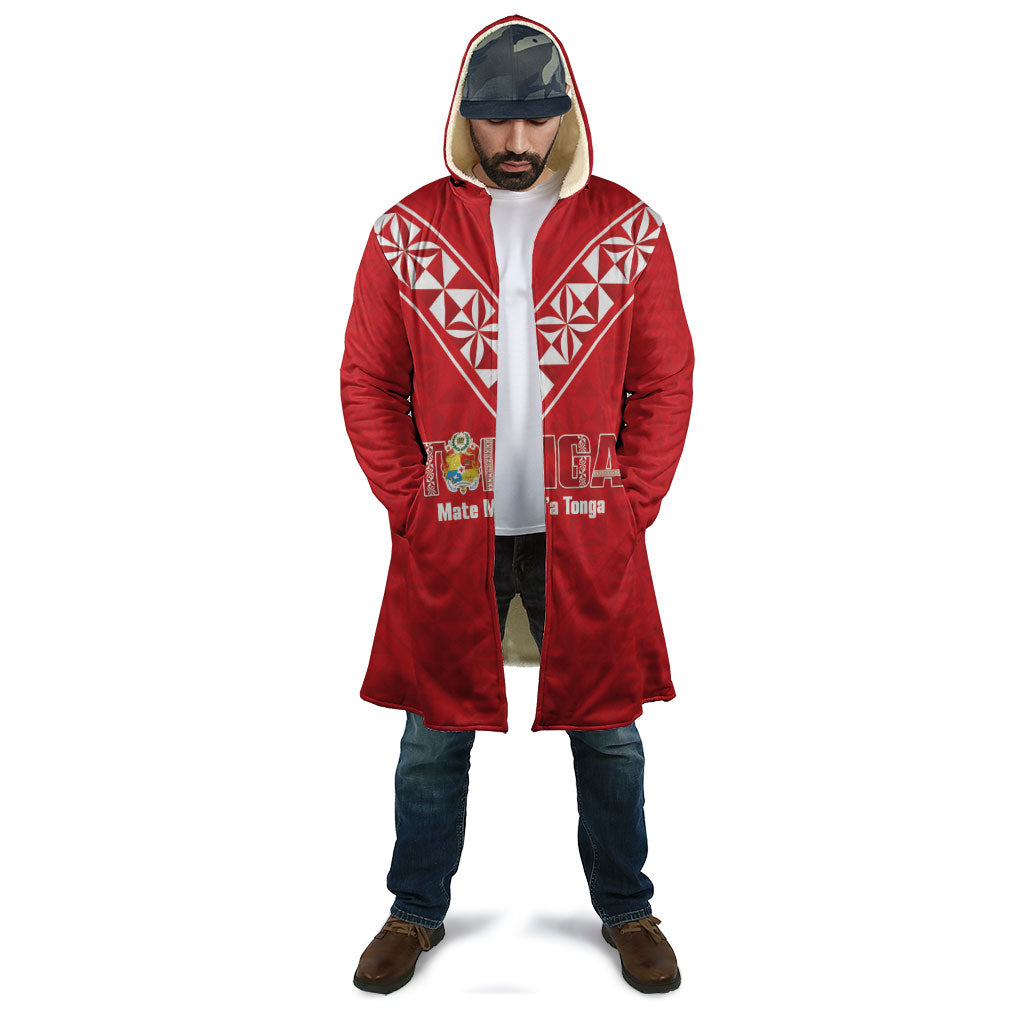 Mate Maa Tonga Rugby Custom Cloak 2026 Tongan Ngatu Pattern Red LT14 - Polynesian Pride