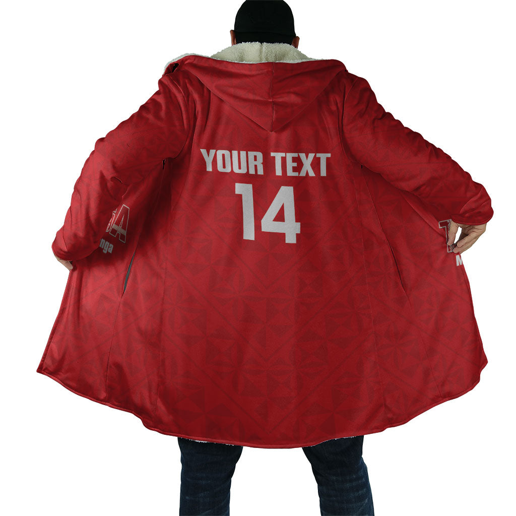 Mate Maa Tonga Rugby Custom Cloak 2026 Tongan Ngatu Pattern Red LT14 - Polynesian Pride