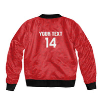 Mate Maa Tonga Rugby Custom Sleeve Zip Bomber Jacket 2026 Tongan Ngatu Pattern Red LT14 - Polynesian Pride