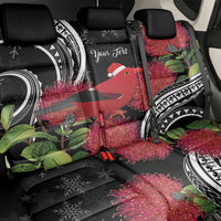 Personalized Mele Kalikimaka Hawaii Back Car Seat Cover I'iwi Bird With Ohia Lehua - Black Color LT14 - Polynesian Pride