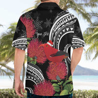 Personalized Mele Kalikimaka Hawaii Hawaiian Shirt I'iwi Bird With Ohia Lehua - Black Color LT14 - Polynesian Pride
