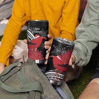 Personalized Mele Kalikimaka Hawaii Tumbler Cup I'iwi Bird With Ohia Lehua - Black Color LT14 - Polynesian Pride