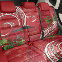 Personalized Mele Kalikimaka Hawaii Back Car Seat Cover I'iwi Bird With Ohia Lehua - Red Color