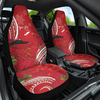 Personalized Mele Kalikimaka Hawaii Car Seat Cover I'iwi Bird With Ohia Lehua - Red Color LT14 One Size Red - Polynesian Pride