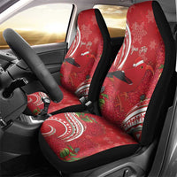 Personalized Mele Kalikimaka Hawaii Car Seat Cover I'iwi Bird With Ohia Lehua - Red Color LT14 - Polynesian Pride