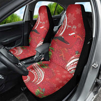 Personalized Mele Kalikimaka Hawaii Car Seat Cover I'iwi Bird With Ohia Lehua - Red Color LT14 - Polynesian Pride
