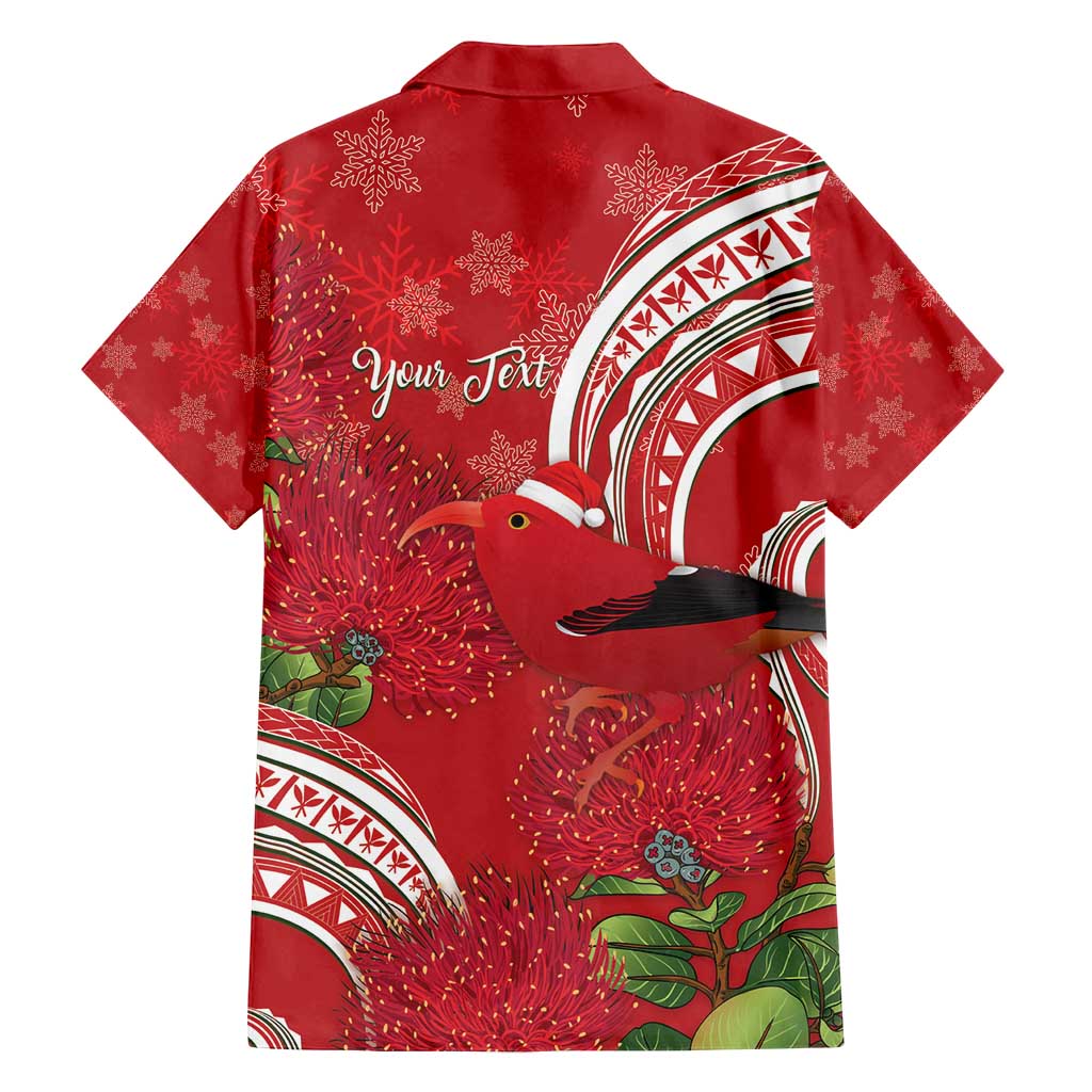 Personalized Mele Kalikimaka Hawaii Family Matching Summer Maxi Dress and Hawaiian Shirt I'iwi Bird With Ohia Lehua - Red Color LT14 - Polynesian Pride