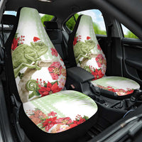 Pastel Green Hawaii Chameleon Christmas Car Seat Cover Mele Kalikimaka Kakau - Watercolor LT14 One Size Green - Polynesian Pride