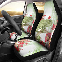 Pastel Green Hawaii Chameleon Christmas Car Seat Cover Mele Kalikimaka Kakau - Watercolor LT14 - Polynesian Pride