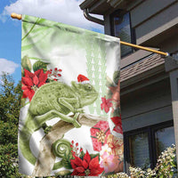 Pastel Green Hawaii Chameleon Christmas Garden Flag Mele Kalikimaka Kakau - Watercolor LT14 - Polynesian Pride