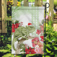 Pastel Green Hawaii Chameleon Christmas Garden Flag Mele Kalikimaka Kakau - Watercolor LT14 Garden Flag Green - Polynesian Pride