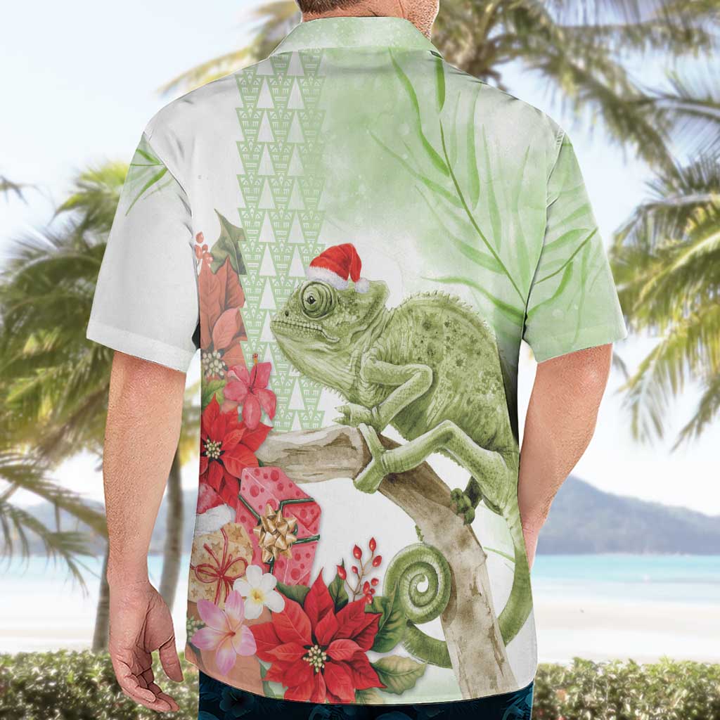Pastel Green Hawaii Chameleon Christmas Hawaiian Shirt Mele Kalikimaka Kakau - Watercolor LT14 - Polynesian Pride