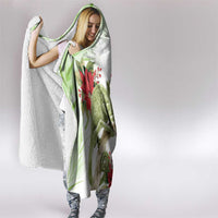 Pastel Green Hawaii Chameleon Christmas Hooded Blanket Mele Kalikimaka Kakau - Watercolor LT14 - Polynesian Pride