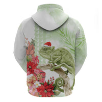Pastel Green Hawaii Chameleon Christmas Hoodie Mele Kalikimaka Kakau - Watercolor LT14 - Polynesian Pride