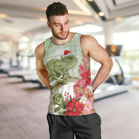 Pastel Green Hawaii Chameleon Christmas Men Tank Top Mele Kalikimaka Kakau - Watercolor LT14 Green - Polynesian Pride