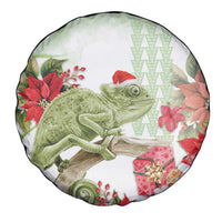 Pastel Green Hawaii Chameleon Christmas Spare Tire Cover Mele Kalikimaka Kakau - Watercolor LT14 - Polynesian Pride