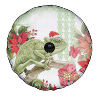 Pastel Green Hawaii Chameleon Christmas Spare Tire Cover Mele Kalikimaka Kakau - Watercolor LT14 - Polynesian Pride