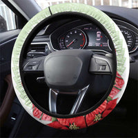 Pastel Green Hawaii Chameleon Christmas Steering Wheel Cover Mele Kalikimaka Kakau - Watercolor LT14 - Polynesian Pride