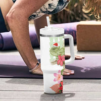 Pastel Green Hawaii Chameleon Christmas Tumbler With Handle Mele Kalikimaka Kakau - Watercolor LT14 - Polynesian Pride
