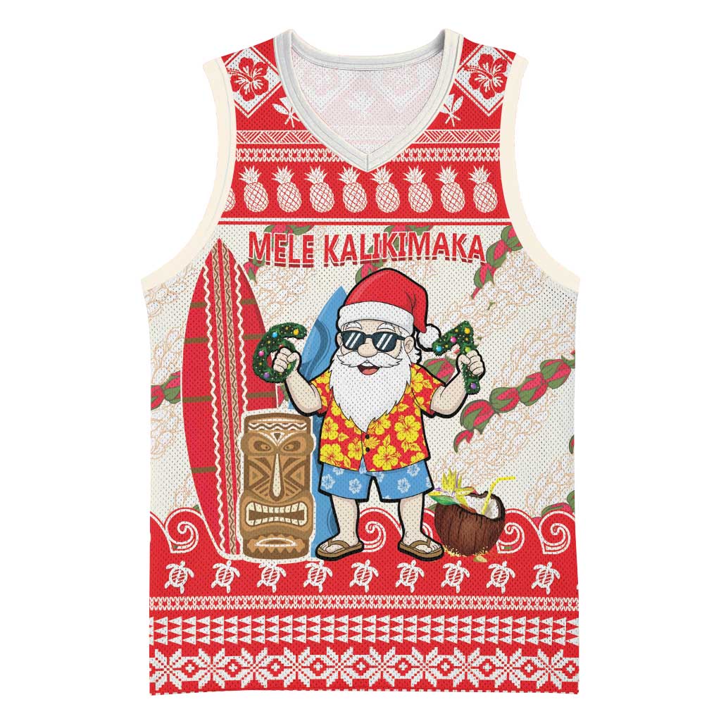 Hawaii Christmas Six Seven Basketball Jersey Mele Kalikimaka Funny Santa 67 Gen Alpha Slang LT14 Unisex Red - Polynesian Pride