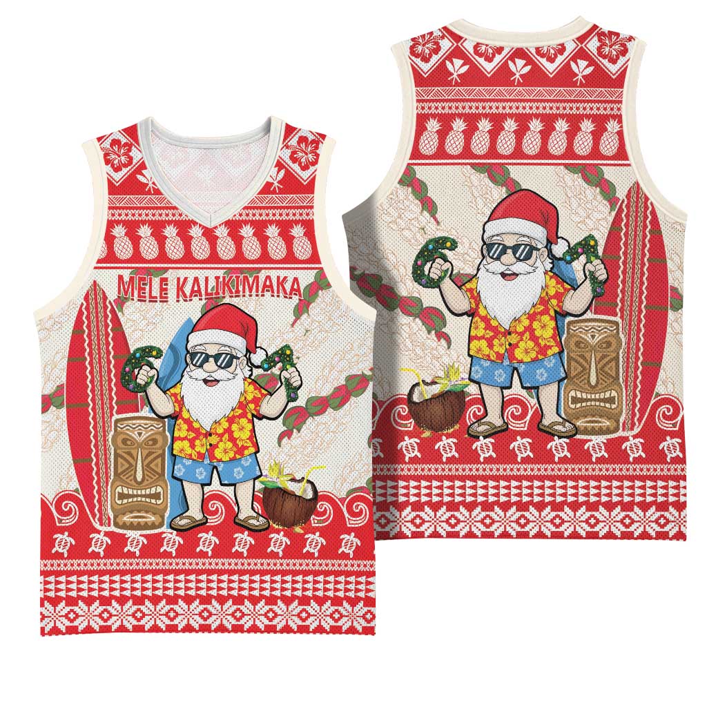 Hawaii Christmas Six Seven Basketball Jersey Mele Kalikimaka Funny Santa 67 Gen Alpha Slang LT14 - Polynesian Pride