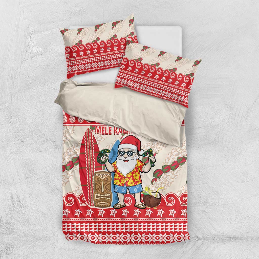 Hawaii Christmas Six Seven Bedding Set Mele Kalikimaka Funny Santa 67 Gen Alpha Slang LT14 US Twin 172cm x 218cm Red - Polynesian Pride