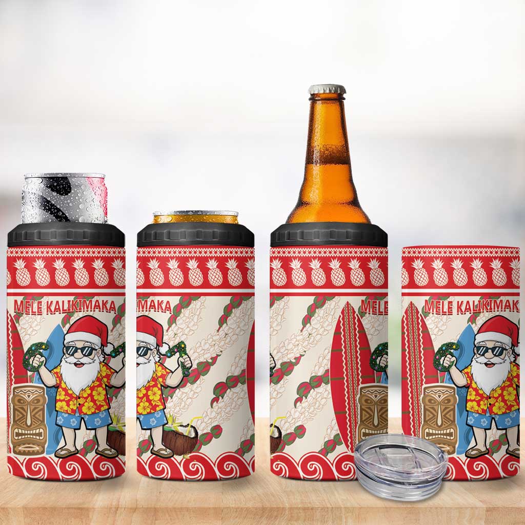 Hawaii Christmas Six Seven 4 in 1 Can Cooler Tumbler Mele Kalikimaka Funny Santa 67 Gen Alpha Slang LT14 - Polynesian Pride