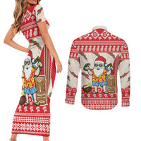 Hawaii Christmas Six Seven Couples Matching Short Sleeve Bodycon Dress and Long Sleeve Button Shirt Mele Kalikimaka Funny Santa 67 Gen Alpha Slang LT14 - Polynesian Pride