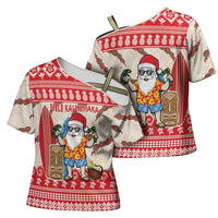 Hawaii Christmas Six Seven Cross Shoulder Shirt Mele Kalikimaka Funny Santa 67 Gen Alpha Slang LT14 - Polynesian Pride