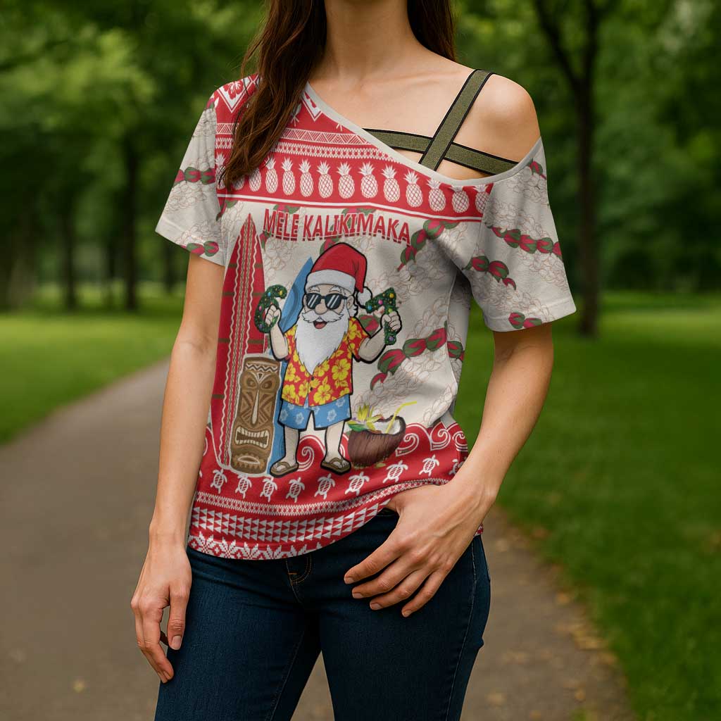 Hawaii Christmas Six Seven Cross Shoulder Shirt Mele Kalikimaka Funny Santa 67 Gen Alpha Slang LT14 - Polynesian Pride
