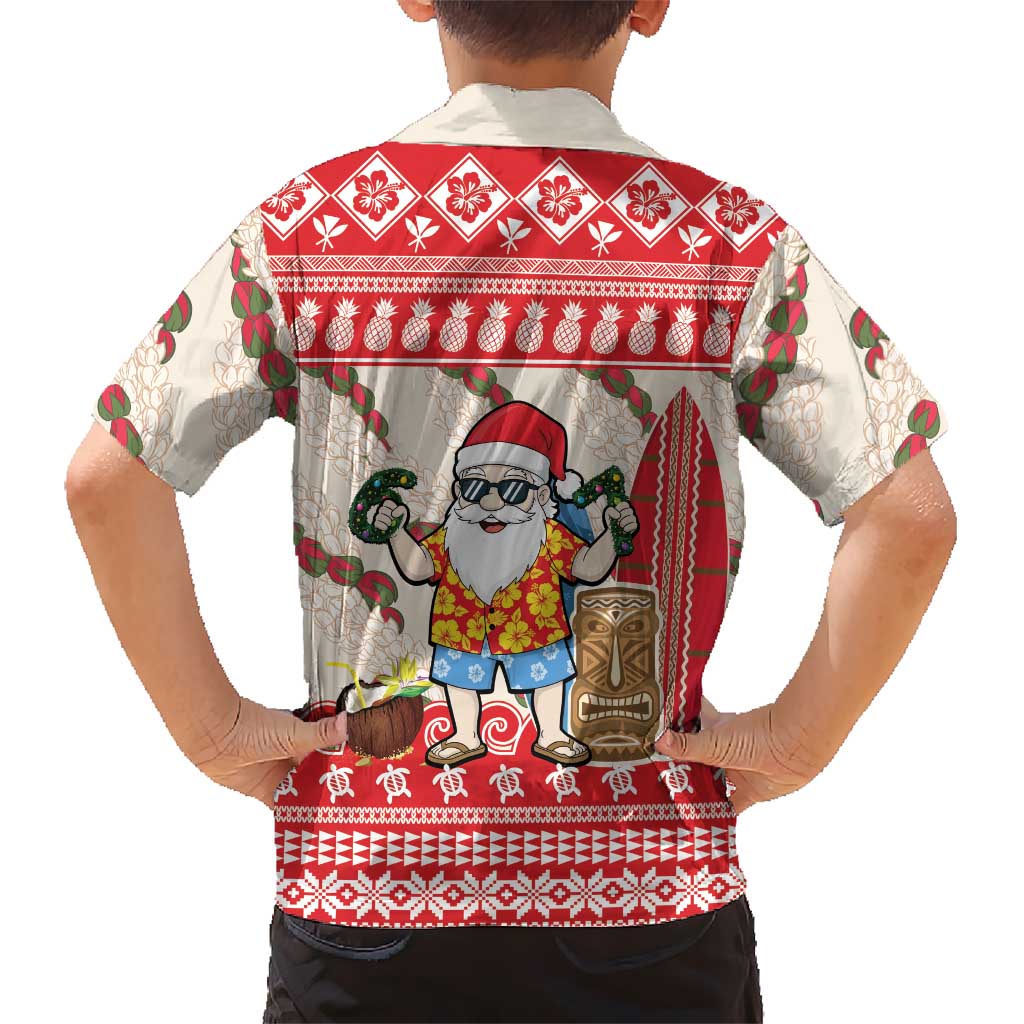 Hawaii Christmas Six Seven Family Matching Off The Shoulder Long Sleeve Dress and Hawaiian Shirt Mele Kalikimaka Funny Santa 67 Gen Alpha Slang LT14 - Polynesian Pride