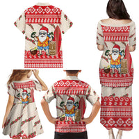 Hawaii Christmas Six Seven Family Matching Puletasi and Hawaiian Shirt Mele Kalikimaka Funny Santa 67 Gen Alpha Slang LT14 - Polynesian Pride
