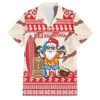Hawaii Christmas Six Seven Family Matching Puletasi and Hawaiian Shirt Mele Kalikimaka Funny Santa 67 Gen Alpha Slang LT14 Dad's Shirt - Short Sleeve Red - Polynesian Pride