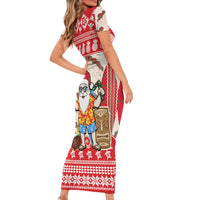 Hawaii Christmas Six Seven Family Matching Short Sleeve Bodycon Dress and Hawaiian Shirt Mele Kalikimaka Funny Santa 67 Gen Alpha Slang LT14 - Polynesian Pride