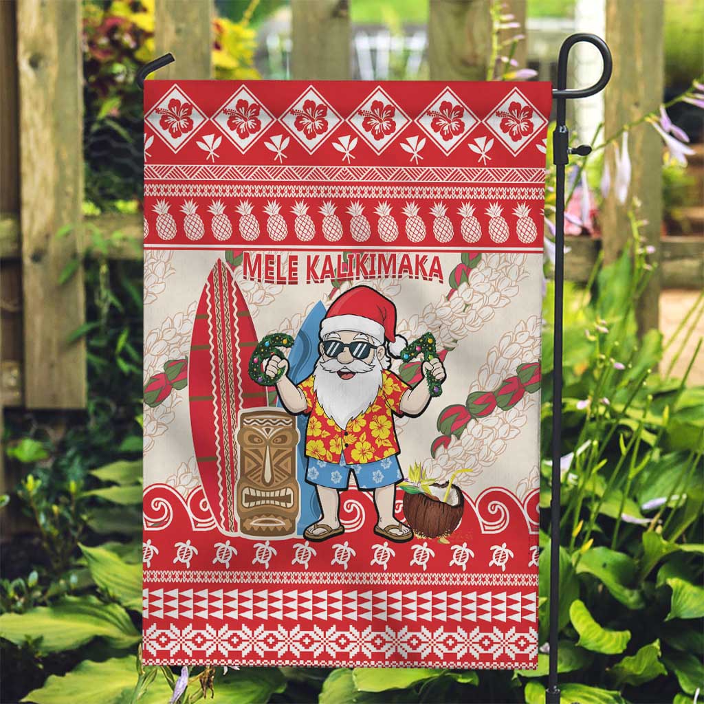Hawaii Christmas Six Seven Garden Flag Mele Kalikimaka Funny Santa 67 Gen Alpha Slang LT14 Garden Flag Red - Polynesian Pride