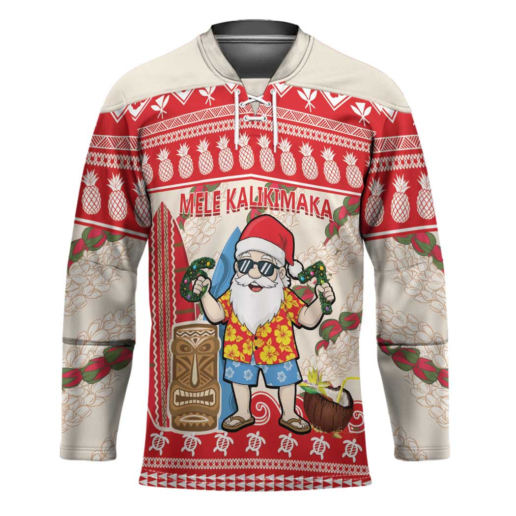 Hawaii Christmas Six Seven Hockey Jersey Mele Kalikimaka Funny Santa 67 Gen Alpha Slang - Polynesian Pride