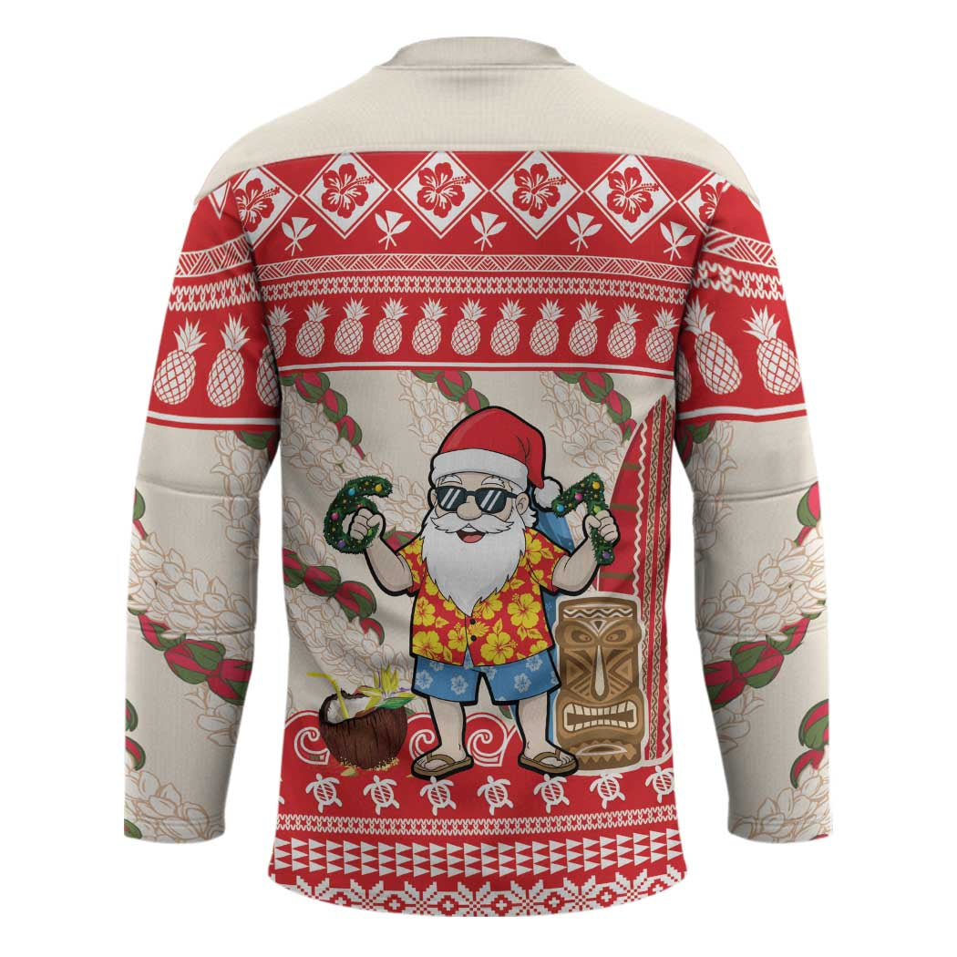 Hawaii Christmas Six Seven Hockey Jersey Mele Kalikimaka Funny Santa 67 Gen Alpha Slang LT14 - Polynesian Pride