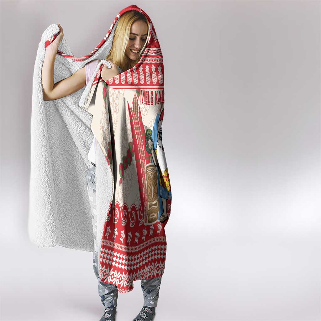 Hawaii Christmas Six Seven Hooded Blanket Mele Kalikimaka Funny Santa 67 Gen Alpha Slang LT14 - Polynesian Pride