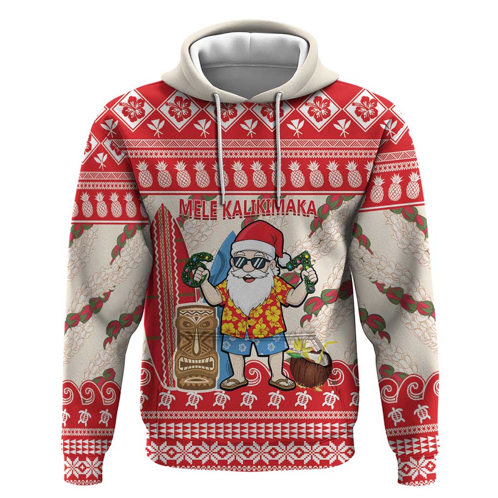 Hawaii Christmas Six Seven Hoodie Mele Kalikimaka Funny Santa 67 Gen Alpha Slang LT14 Pullover Hoodie Red - Polynesian Pride