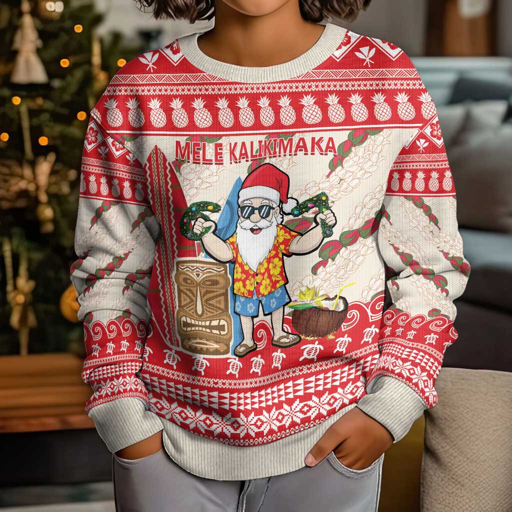 Hawaii Christmas Six Seven Kid Ugly Christmas Sweater Mele Kalikimaka Funny Santa 67 Gen Alpha Slang LT14 - Polynesian Pride